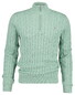 Gant Allover Cable Knit Cotton Half Zip Trui Soft Green Melange
