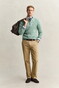 Gant Allover Cable Knit Cotton Half Zip Trui Soft Green Melange