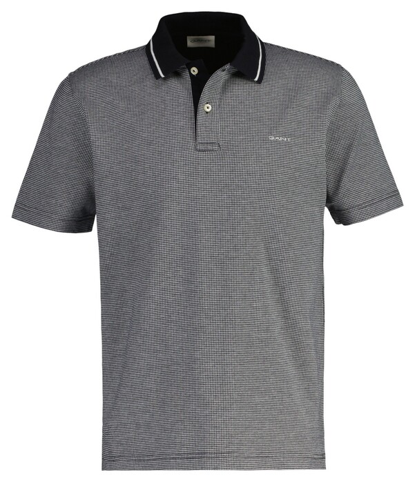 Gant Allover Micro Houndstooth Cotton Polo Zwart