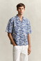 Gant Allover Pattern Resort Collar Short Sleeve Overhemd Vintage Blue