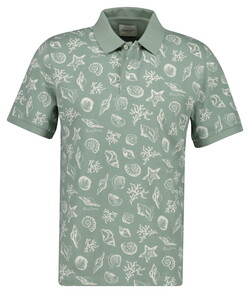 Gant Allover Seashell Pattern Polo Ceramic Grey
