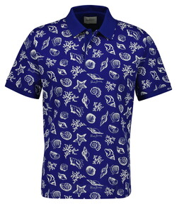 Gant Allover Seashell Pattern Poloshirt Rich Navy