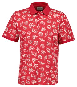 Gant Allover Seashell Pattern Poloshirt Rose Red