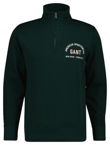 Gant American Sportswear Graphic Half Zip Trui Tartan Green