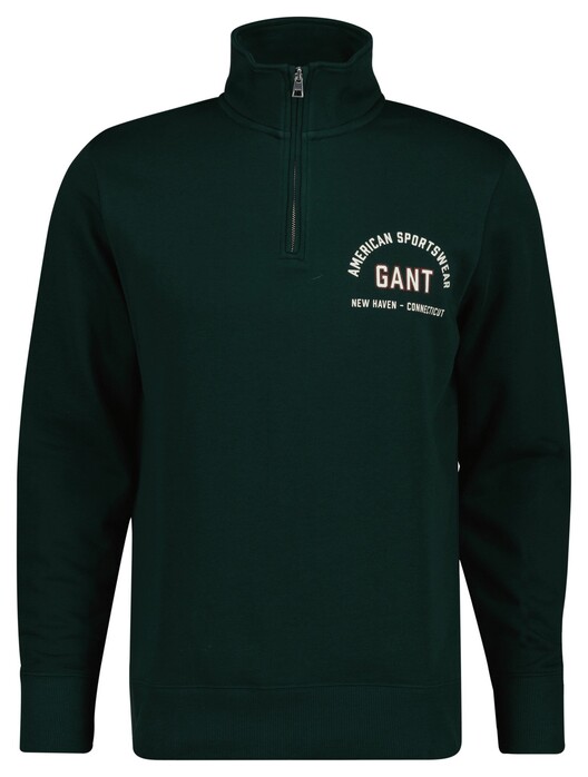 Gant American Sportswear Graphic Half Zip Trui Tartan Green