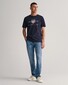 Gant Archive Graphic Chest Shield Print Crew Neck T-Shirt Avond Blauw