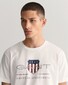 Gant Archive Graphic Chest Shield Print Crew Neck T-Shirt Wit