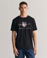 Gant Archive Graphic Chest Shield Print Crew Neck T-Shirt Zwart