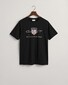 Gant Archive Graphic Chest Shield Print Crew Neck T-Shirt Zwart