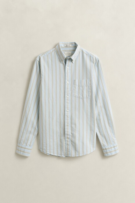 Gant Archive Oxford Stripe Organic Cotton Overhemd Sky Blue