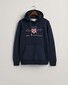 Gant Archive Shield Embroidery Hoodie Trui Avond Blauw