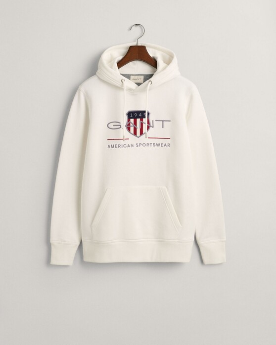 Gant Archive Shield Embroidery Hoodie Trui Eggshell