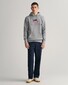 Gant Archive Shield Embroidery Hoodie Trui Grijs Melange