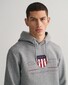Gant Archive Shield Embroidery Hoodie Trui Grijs Melange