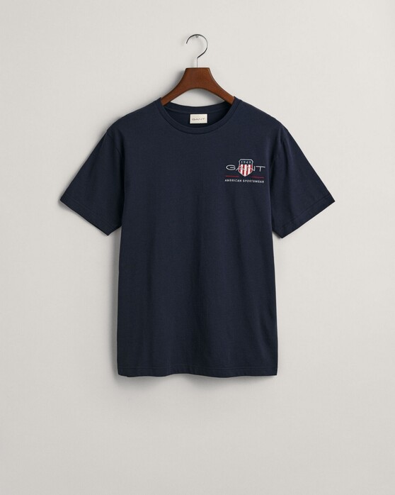Gant Archive Shield Embroidery T-Shirt Avond Blauw