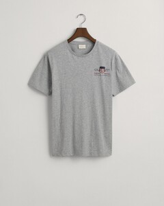 Gant Archive Shield Embroidery T-Shirt Grijs Melange