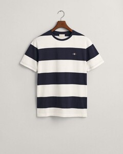 Gant Barstripe Short Sleeve Crew Neck T-Shirt Eggshell