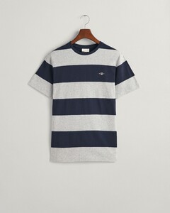 Gant Barstripe Short Sleeve Crew Neck T-Shirt Grijs Melange