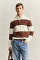 Gant Barstriped Cotton Polo Pullover Trui Cream