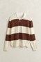 Gant Barstriped Cotton Polo Pullover Trui Cream