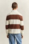 Gant Barstriped Cotton Polo Pullover Trui Cream