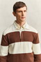 Gant Barstriped Cotton Polo Pullover Trui Cream