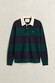 Gant Barstriped Lambswool Rugger Trui Dark Emerald