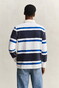 Gant Block Striped Rugger Trui Avond Blauw