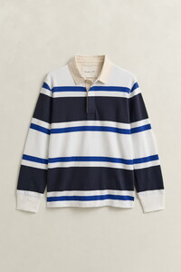 Gant Block Striped Rugger Trui Avond Blauw