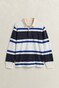 Gant Block Striped Rugger Trui Avond Blauw