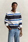 Gant Block Striped Rugger Trui Avond Blauw