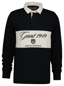 Gant Blocked 1949 Shield Graphic Heavy Rugger Pullover Black