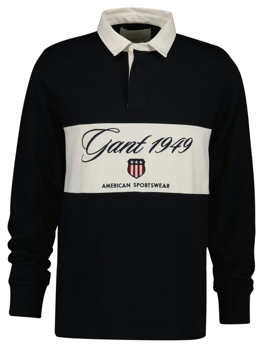 Gant Blocked 1949 Shield Graphic Heavy Rugger Trui Zwart