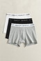 Gant Boxer Briefs 3Pack Uni Color Ondermode Licht Grijs