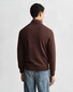 Gant Casual Cotton Half Zip Rib Endings Trui Brown Melange