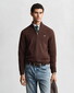 Gant Casual Cotton Half Zip Rib Endings Trui Brown Melange