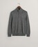 Gant Casual Cotton Half Zip Rib Endings Trui Dark Grey Melange