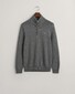 Gant Casual Cotton Half Zip Rib Endings Trui Dark Grey Melange