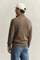 Gant Casual Cotton Half Zip Rib Endings Trui Dark Hazelnut Melange