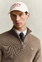 Gant Casual Cotton Half Zip Rib Endings Trui Dark Hazelnut Melange