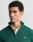 Gant Casual Cotton Half Zip Rib Endings Trui Deep Forest Green
