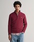 Gant Casual Cotton Half Zip Rib Endings Trui Plumped Red