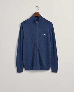 Gant Casual Cotton Zip Cardigan Dark Jeansblue Melange