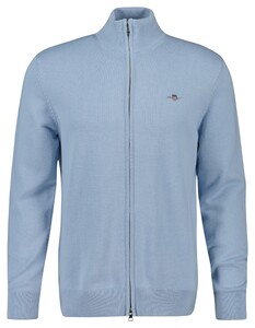Gant Casual Cotton Zip Cardigan Fresh Blue