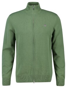 Gant Casual Cotton Zip Cardigan Kalamata Green