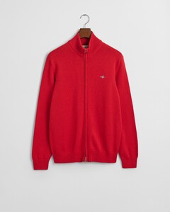 Gant Casual Cotton Zip Cardigan Ruby Red