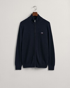 Gant Casual Cotton Zip Cardigan Vest Avond Blauw