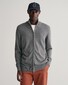 Gant Casual Cotton Zip Cardigan Vest Dark Grey Melange