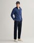 Gant Casual Cotton Zip Cardigan Vest Dark Jeansblue Melange