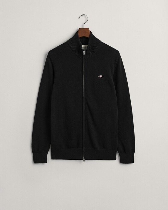 Gant Casual Cotton Zip Cardigan Vest Zwart